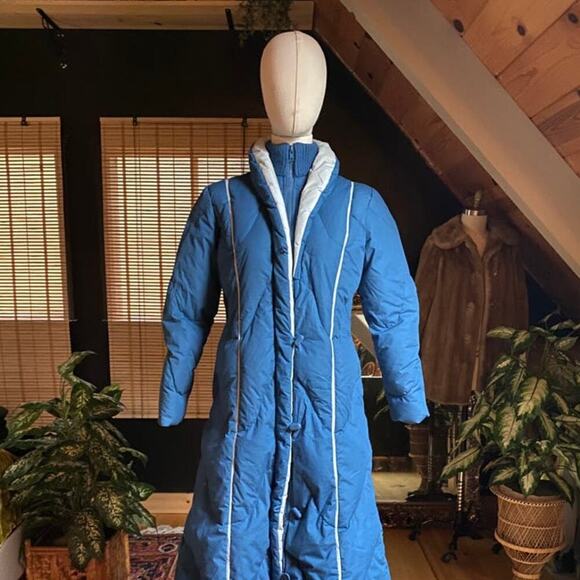 Vintage Jackets & Blazers - Vintage Long Puffer Jacket Down Feather